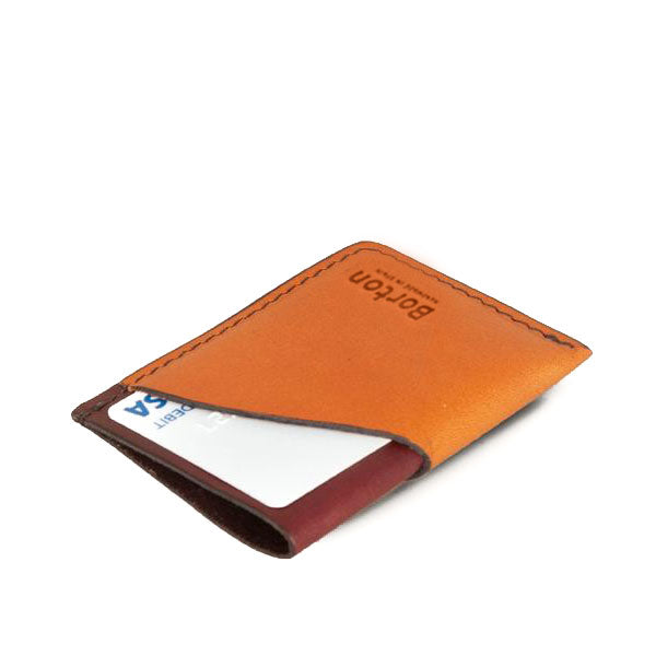 Minimal Card Wallet Cognac & Tan Leather