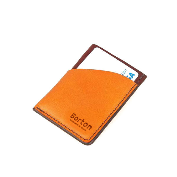 Minimal Card Wallet Cognac & Tan Leather