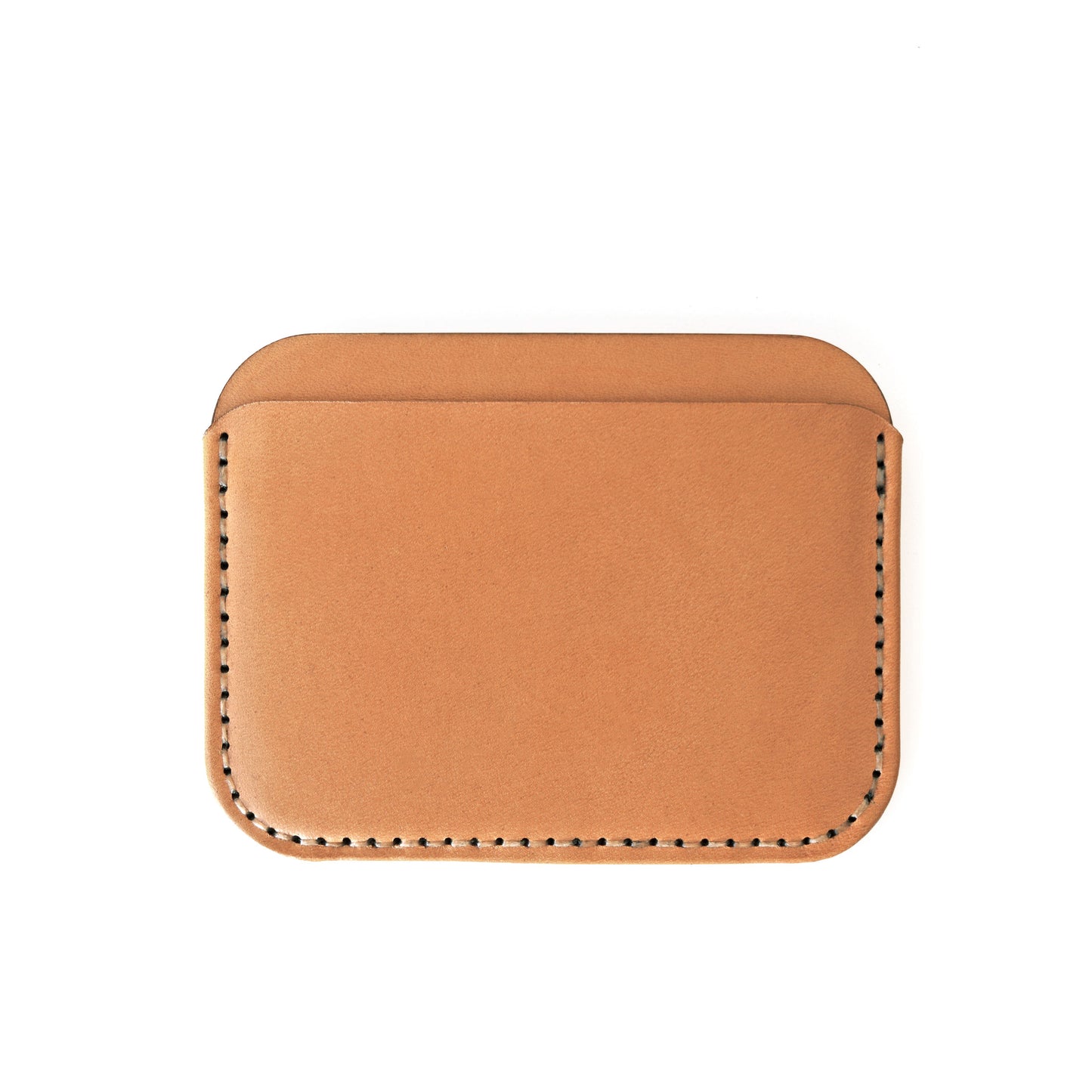 Round Card Wallet Tan Leather