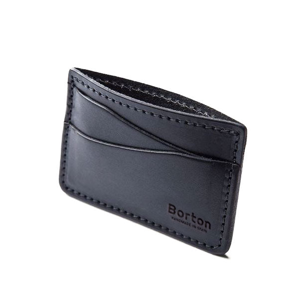Slim Card Wallet Black Leather
