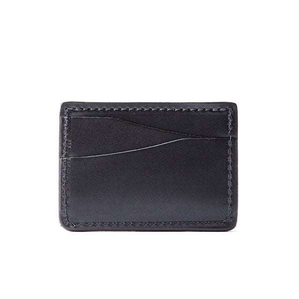 Slim Card Wallet Black Leather