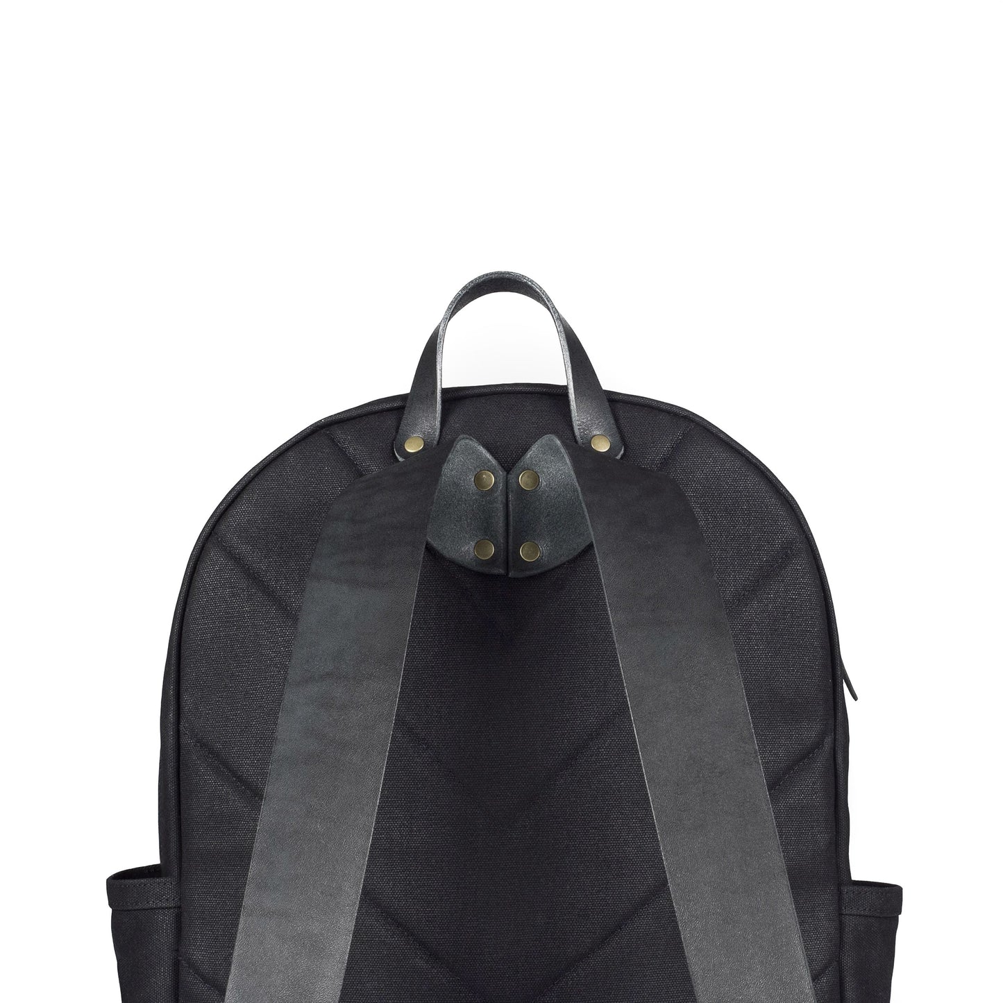 Tonino Backpack Black Waxed Canvas & Black Leather