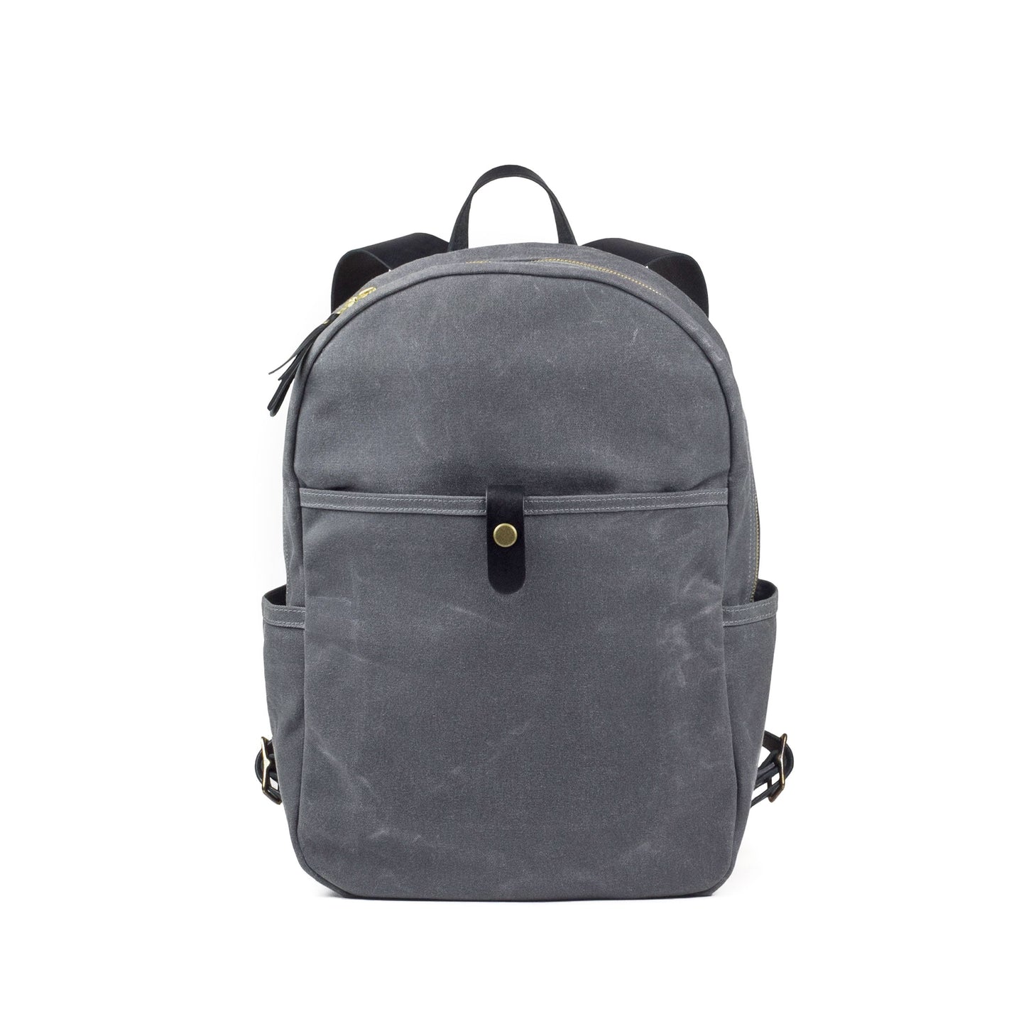 Tonino Backpack Grey Waxed Canvas & Black Leather