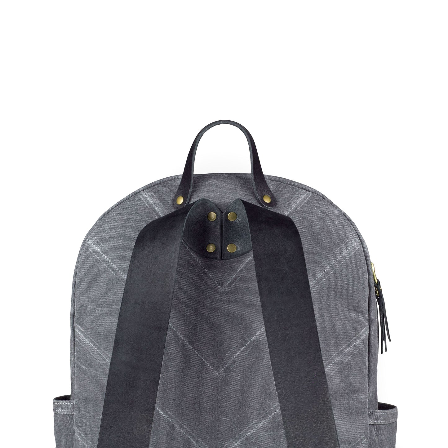 Tonino Backpack Grey Waxed Canvas & Black Leather
