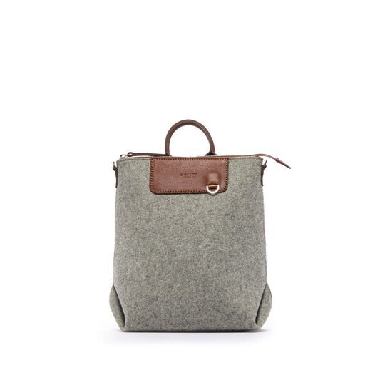 Alexis Backpack Mini Grey Felt & Tan Leather
