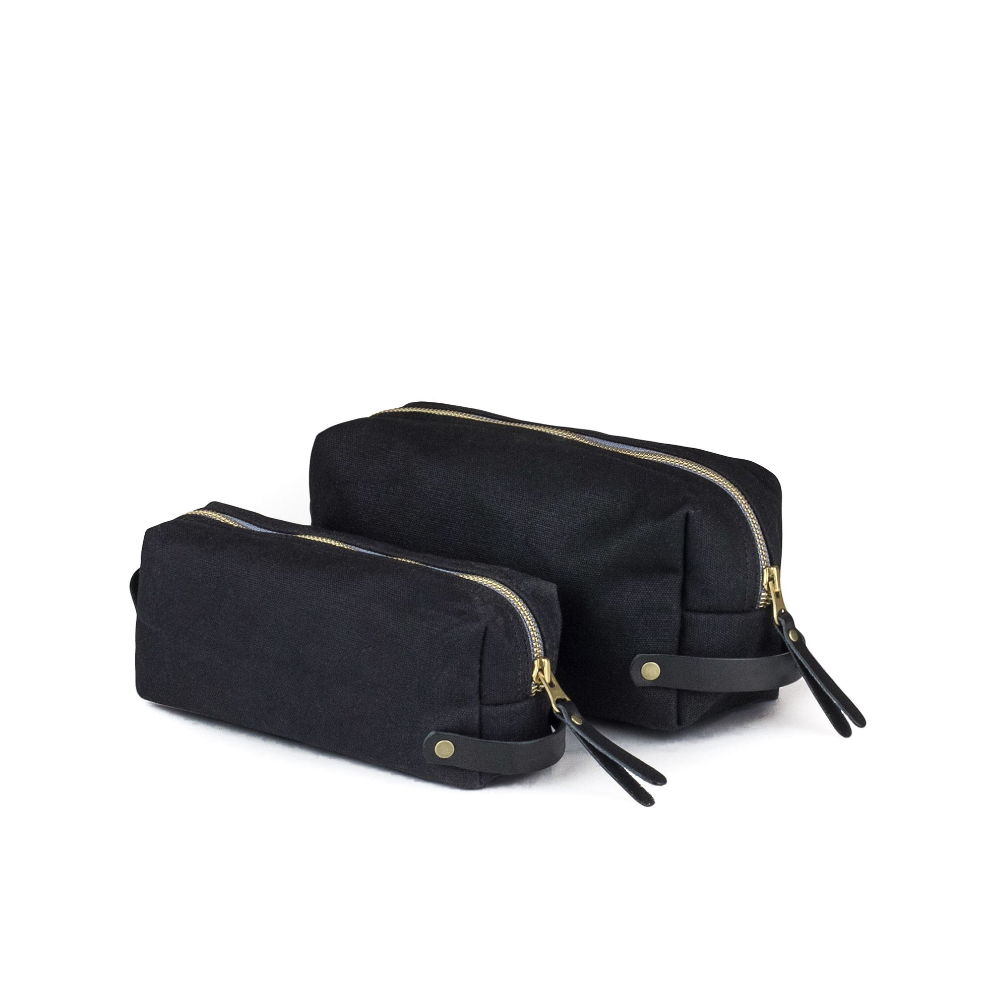 Dopp Kit Black Waxed Canvas  & Black Leather