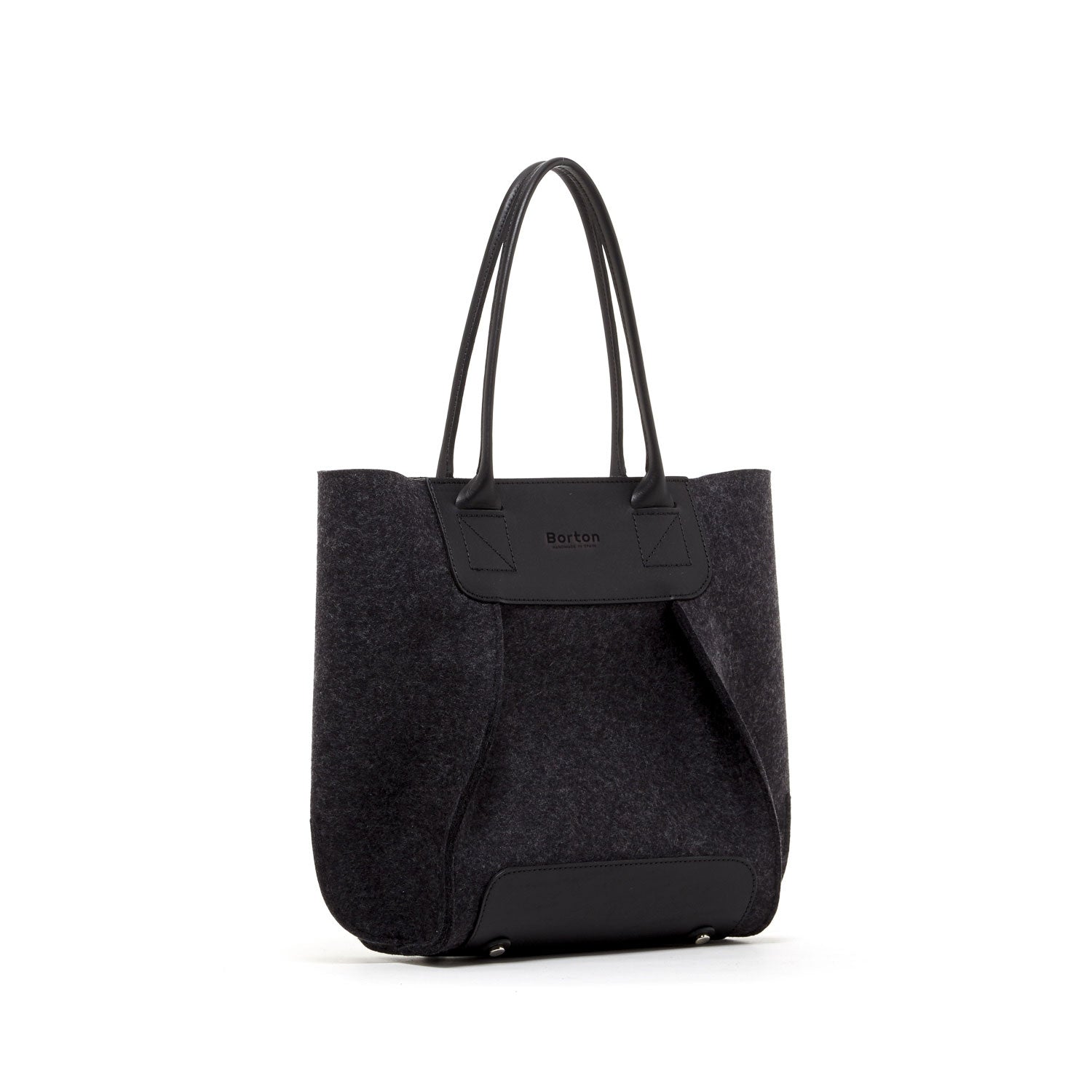Belis Mini Handbag Black Felt & Black Leather