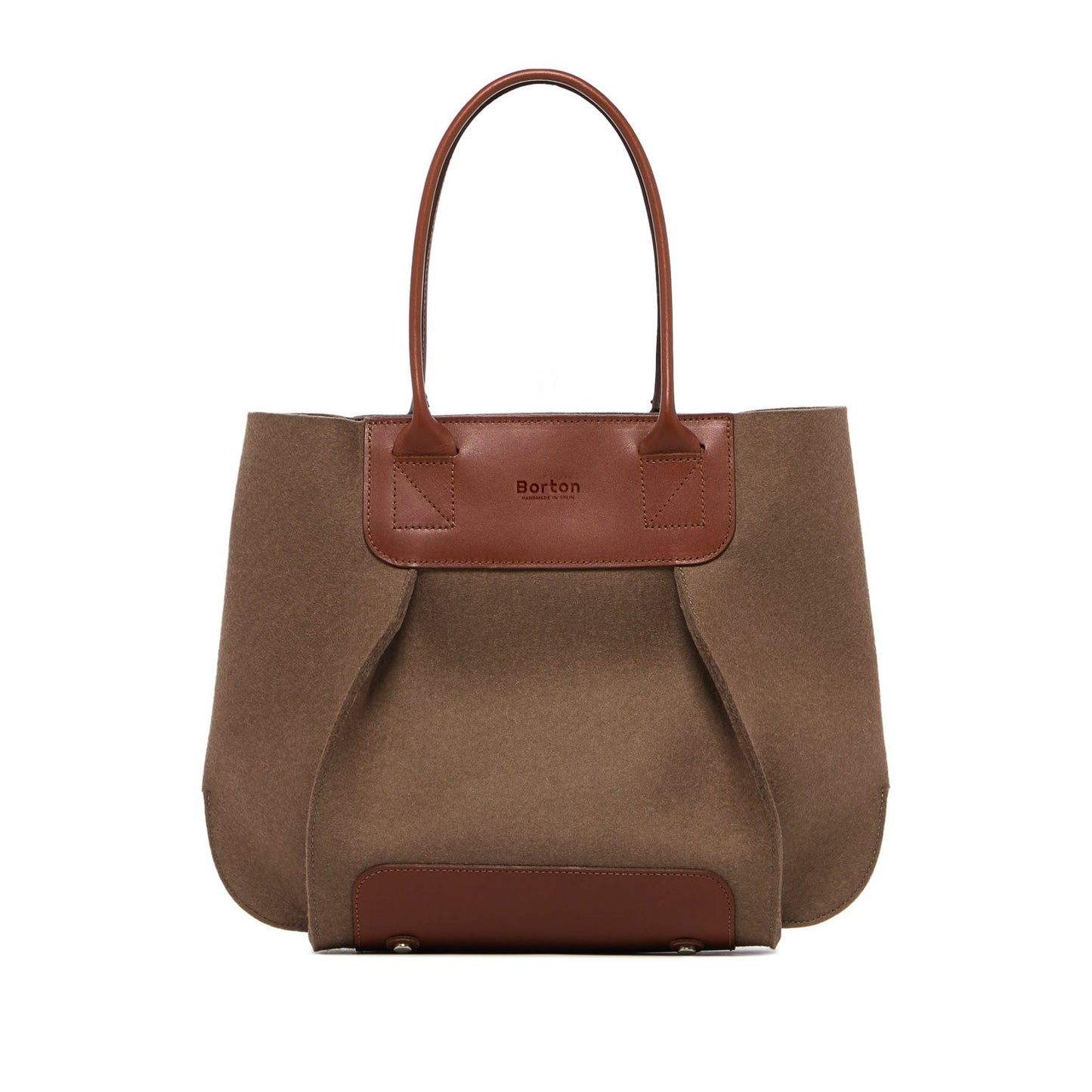 Belis Mini Handbag Tan Felt & Tan Leather