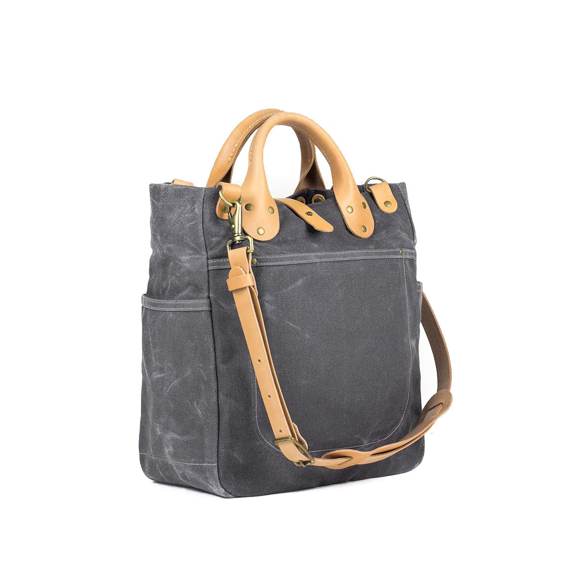 Carryall Grey Waxed Canvas & Natural Leather