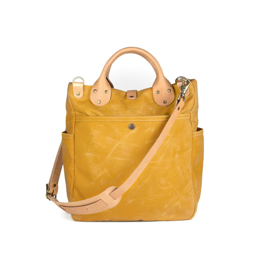 Carryall Yellow Waxed Canvas & Natural Leather
