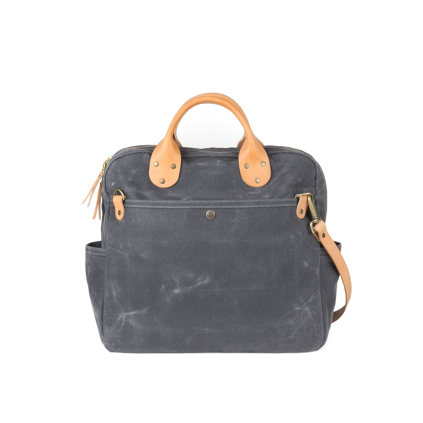 Everyday Bag Grey Waxed Canvas & Natural Leather