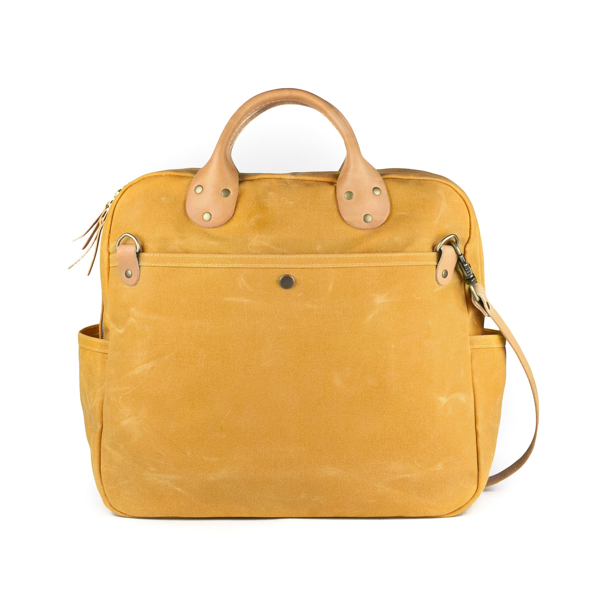 Everyday Bag Yellow Waxed Canvas & Natural Leather