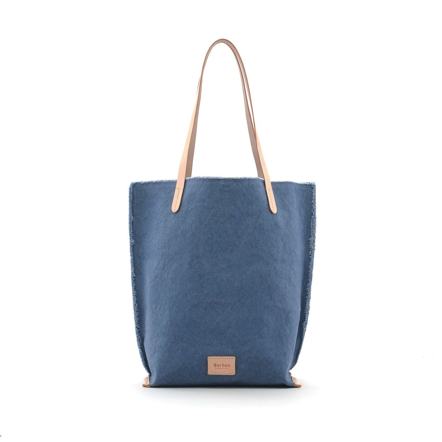 Mery Tote Bag Blue Canvas & Natural Leather