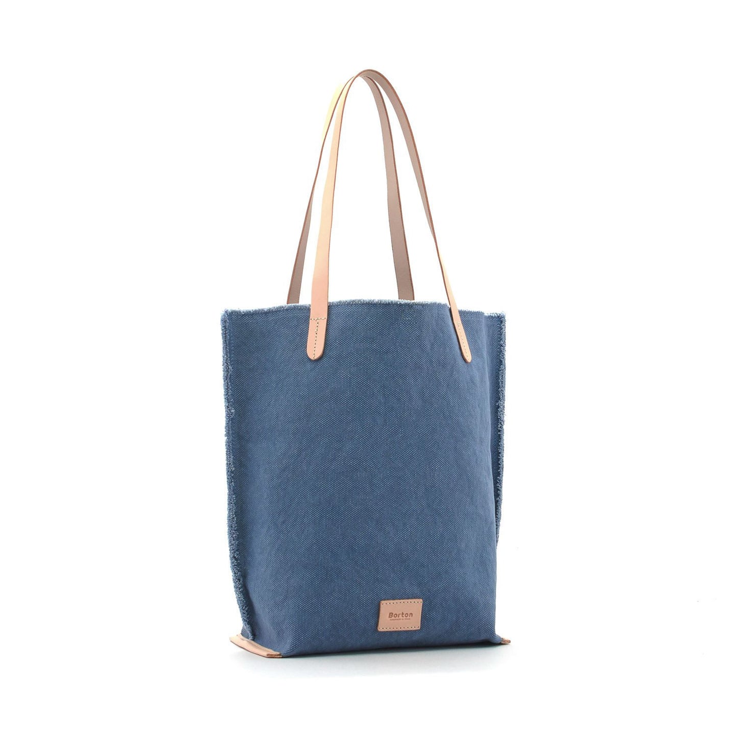 Mery Tote Bag Blue Canvas & Natural Leather