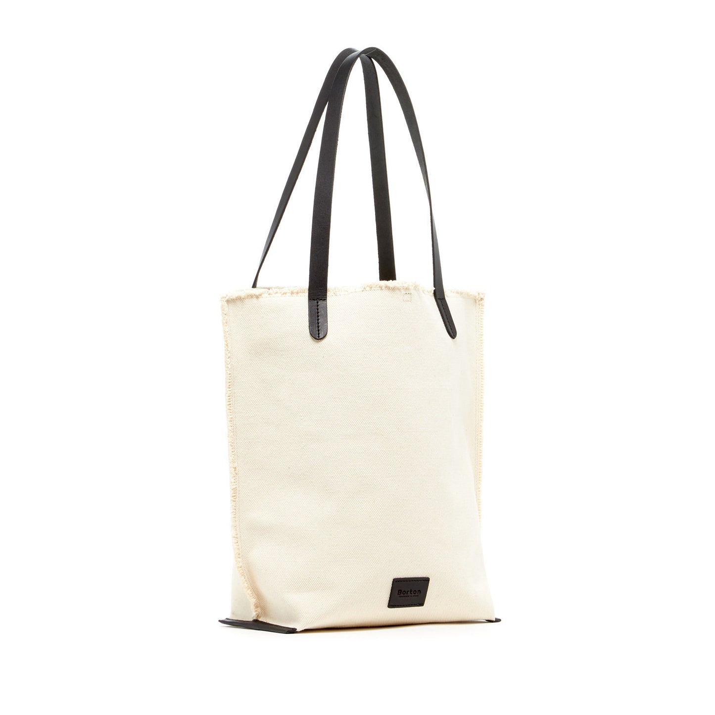 Mery Tote Bag Natural Canvas & Black Leather