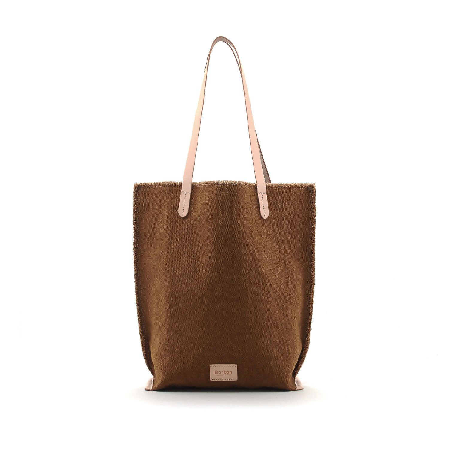 Mery Tote Bag Tan Canvas & Nat Leather