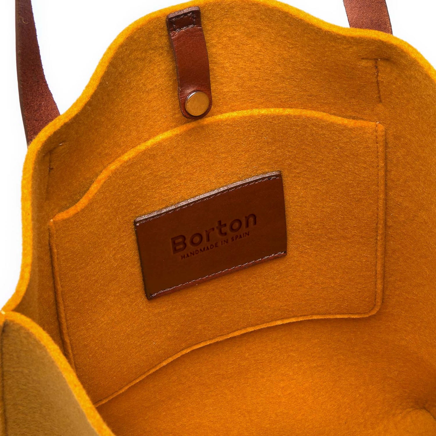 Mery Tote Bag Yellow Felt & Tan Leather