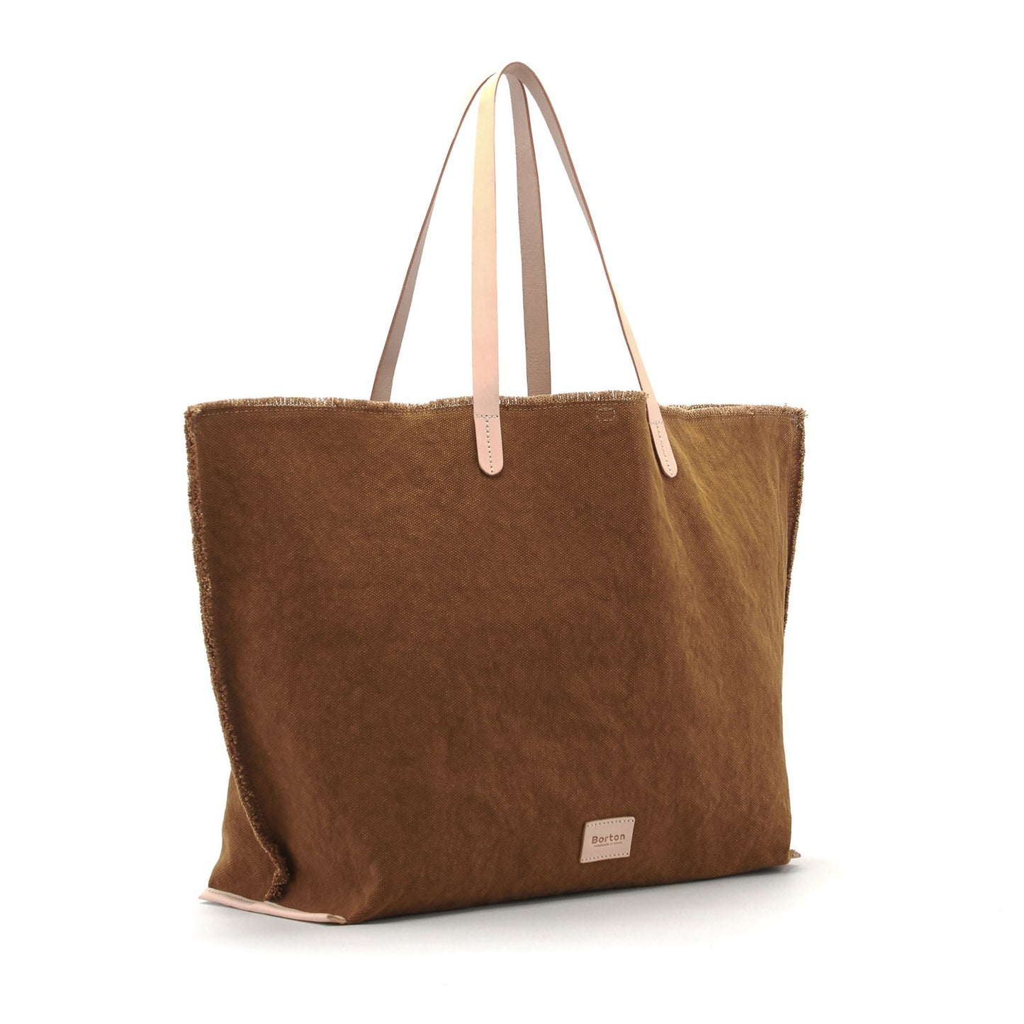 Mery Maxi Tote Tan Canvas & Natural Leather
