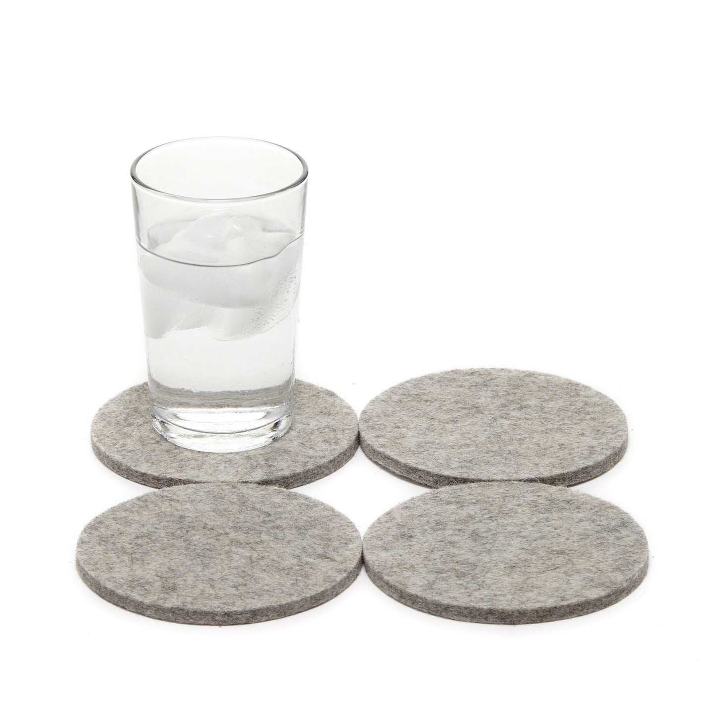 Round Felt Coaster Set Gray