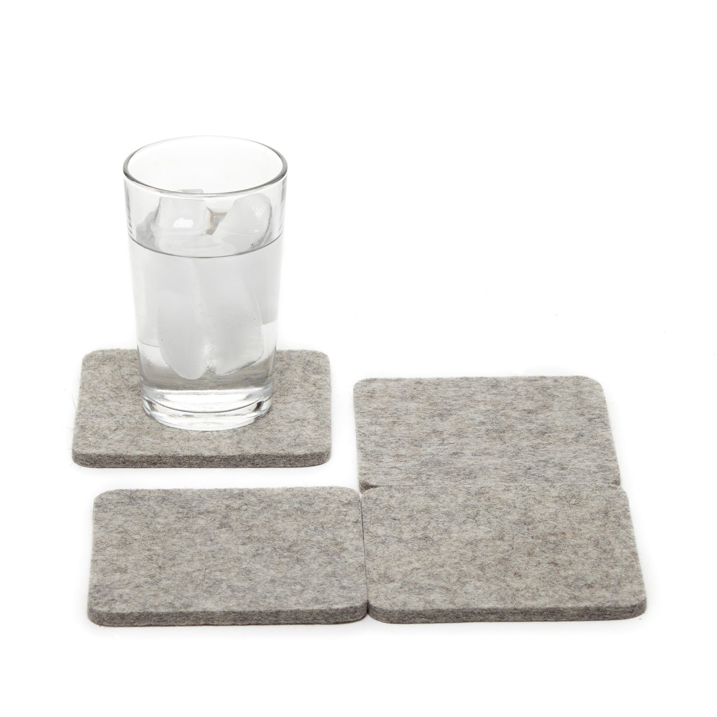 Square Felt Coaster Set Gray