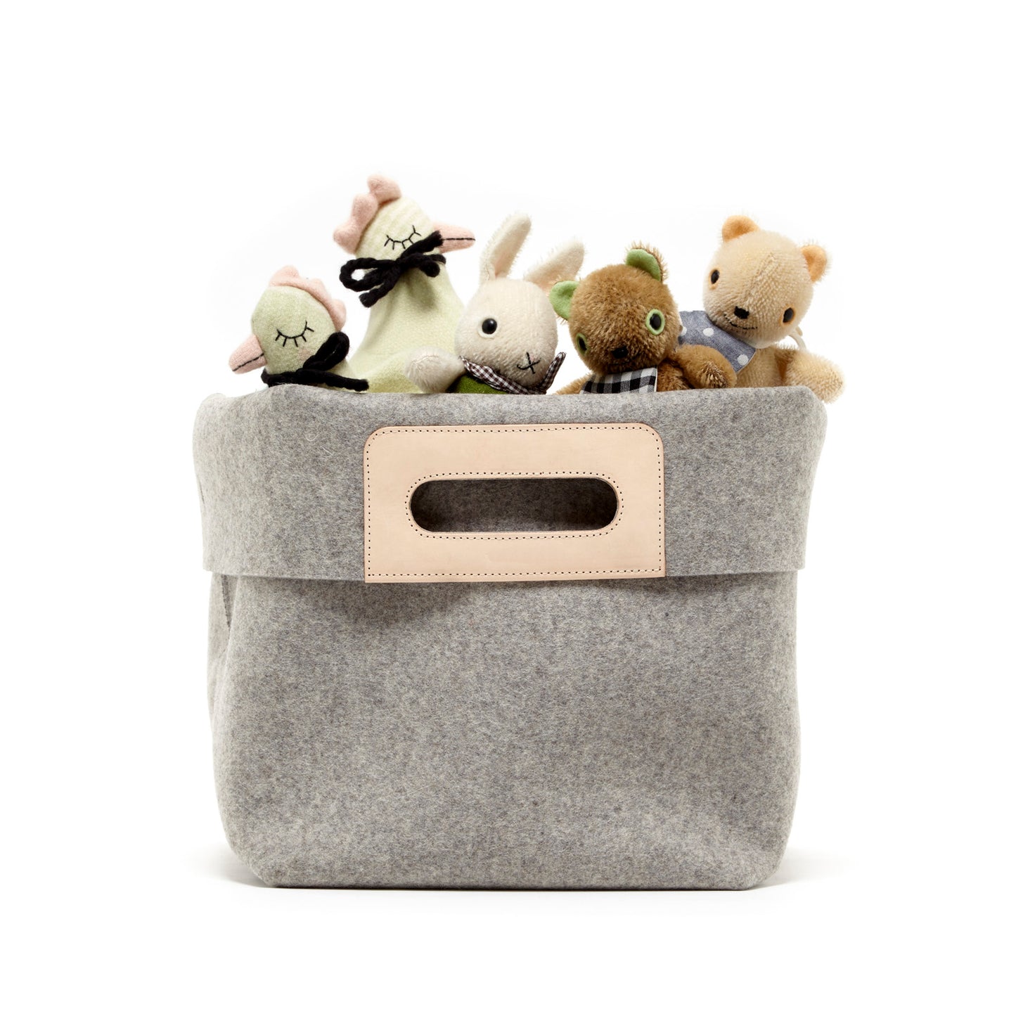 Storage Bucket & Tote Bin Gray Felt