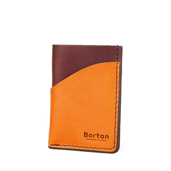 Minimal Card Wallet Cognac & Tan Leather