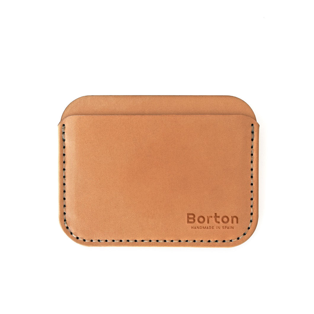 Round Card Wallet Tan Leather