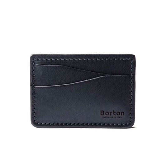 Slim Card Wallet Black Leather