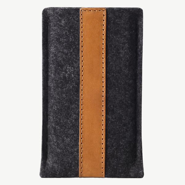 iPhone Sleeve Black Felt / Tan Leather